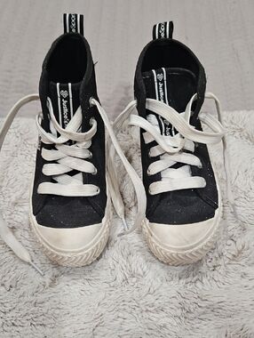 Justice Kids Black and White High-Top Sneakers